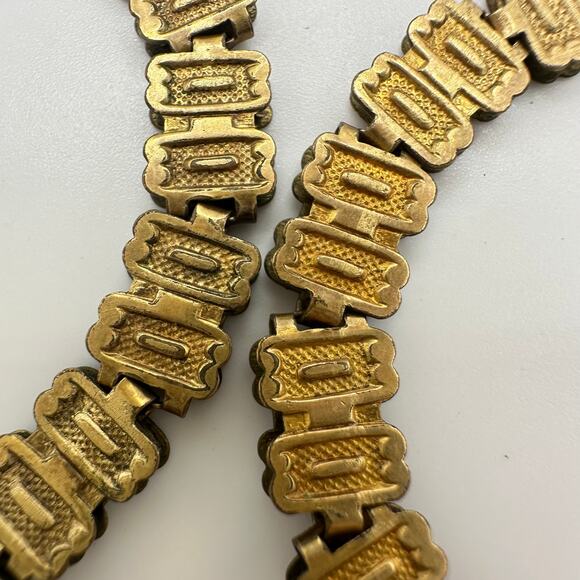 Antique Victorian Edwardian gold filled textured book chain 17.5" necklace - Picture 7 of 9